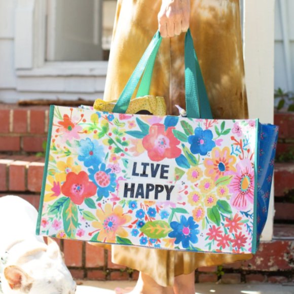 NATURAL LIFE Handbags - NEW Large "Live Happy" Carry All tote